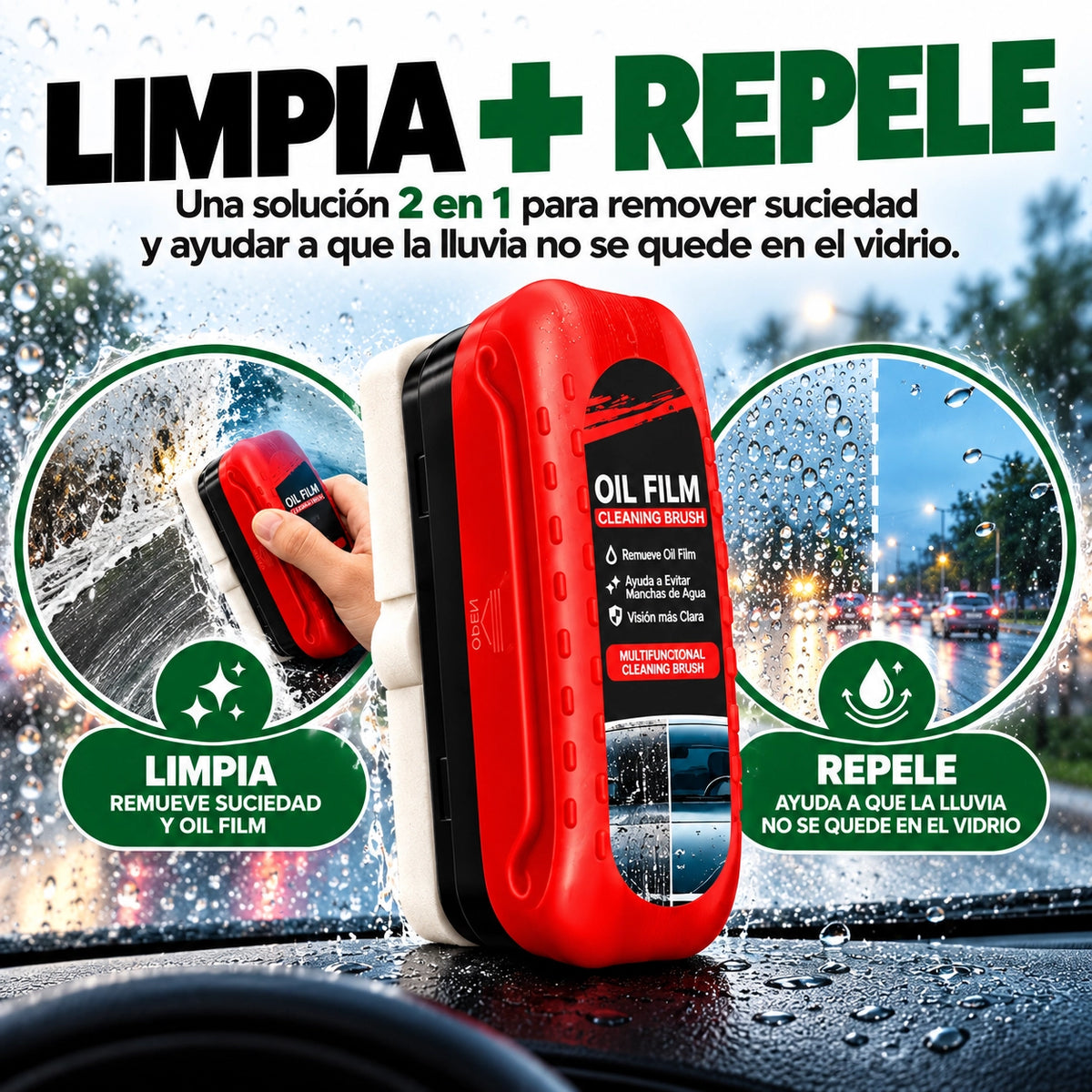 Cepillo Mágico Limpia Parabrisas - 2 en 1